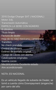 Dodge Charger Sxt 3.6l Automatico