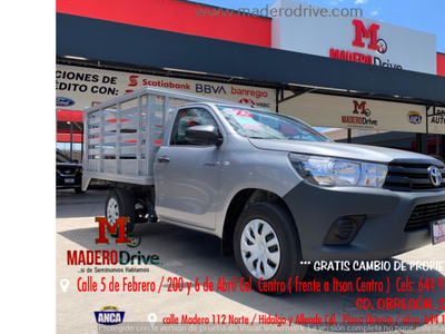 TOYOTA COMERCIALES HILUX2 PTS. CHASIS CABINA, L4, 2.7 LT. 166 HP, TM 5, A/AC., R-15, 4X2