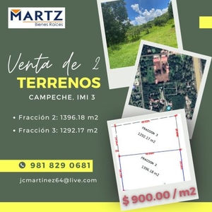 Se venden 2 terrenos en Campeche, IMI 3