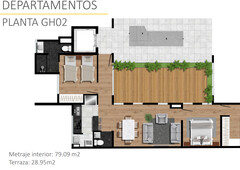 departamento en venta - estrena garden house con terraza en la portales - 2 recámaras - 3 baños