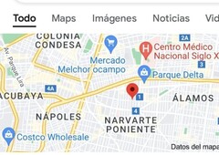 terreno de 859 metros en venta, col. narvarte poniente, alcaldía benito juárez.