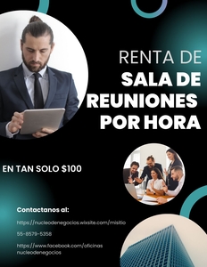 RENTA DE SALA DE JUNTAS POR HRA