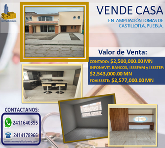 Se venden casas en Castillotla, Puebla.