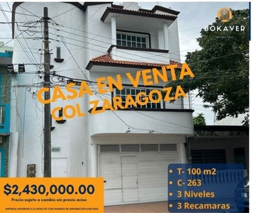 CASA EN VENTA COL. ZARAGOZA VERACRUZ A UNOS PASOS DEL MAR