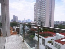 renta departamento, ph con 126mts2 roof privado, 4 autos, domo san ángel