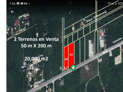 Terreno En Venta De 20 Mil M2, Comercial, 100 M Frente Carretera, Merida-cancun