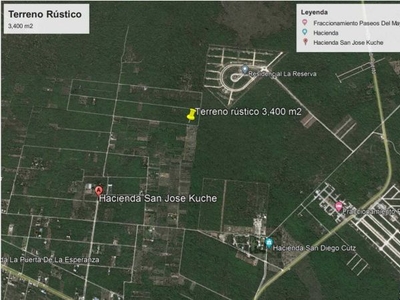 Terreno rústico en venta 3,400 m2, en San José Kuché, Conkal, Yucatán