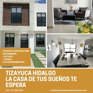 CASA EN VENTA TIZAYUCA HGO 3 RECAMARAS+ ESTUDIO + COCINA 126 M2 DE CONSTRUCCION