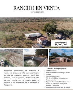 Rancho en venta a 1.7 km de Zamora