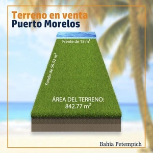 Terreno Habitacional en venta en bahia petempich puerto morelos frente al mar