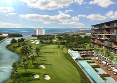 doomos. puerto cancun increíble departamento 3 hab vista al campo golf club de playa marina centro comercial -departamento - puerto cancún
