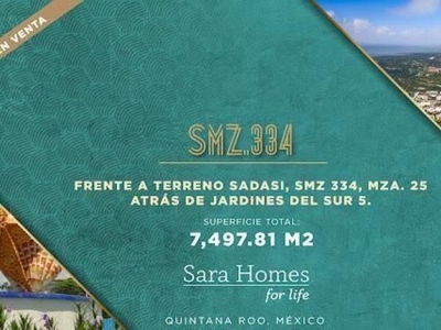 Venta de Terreno en sm 334 atrás de Jardines del Sur 5