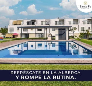 ACOGEDORA CASA NUEVA EN VENTA EN RESIDENCIAL CON ALBERCA PALAPA SEGURIDAD