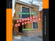 se renta casa amueblada en pedregal de apodaca en apodaca