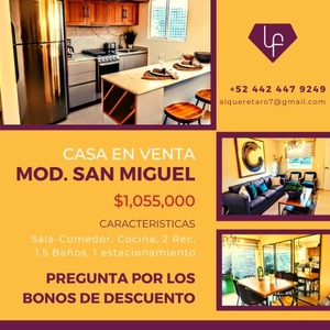 Casa en venta en El Marqués Querétaro - SENDAS Residencial Mod. San Miguel