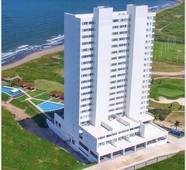 doomos. torre ximara, departamento en venta con vista al mar, acceso a la playa y alberca, 2 rec y family room