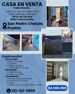 Casa En Venta - A 5 Cuadras Del Centro De San Pedro Cholula