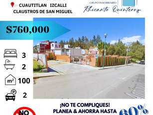 Casa en venta Claustros De San Miguel, Cuautitlán Izcalli, Estado De México, México