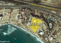 737 m terreno frente al mar en venta, rosarito, marea alta