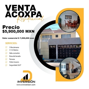 Casa en Venta - Residencial Acoxpa, Carrara 75 - 5 habitaciones - 4 baños - 227 m2
