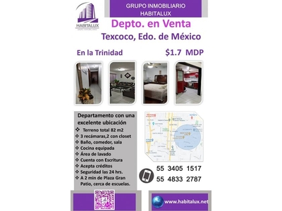 Departamento en venta La Trinidad, Texcoco De Mora, Texcoco