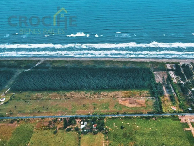 Terreno Frente A La Playa Zona Costa Esmeralda En Riachuelos Veracruz Colinda Estero