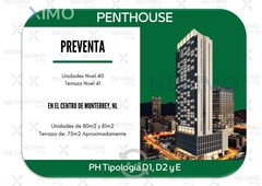 penthouse en preventa, monterrey nl, centro 490 -