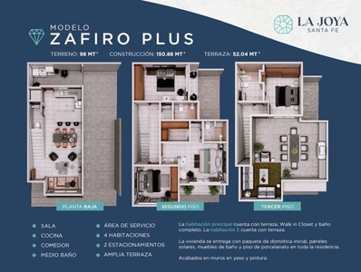 Casas Nuevas en La Joya Santa Fe, modelo Zafiro Plus - Tijuana, BC