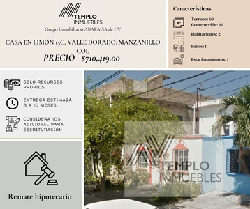 Vendo Casa En Limón 15 C, Valle Dorado. Manzanillo Col. Certeza Jurídica Y Entrega Garantizada