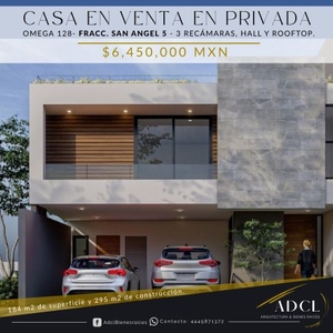 CASA EN VENTA EN PRIV. SAN ÁNGEL 5- Omega #128