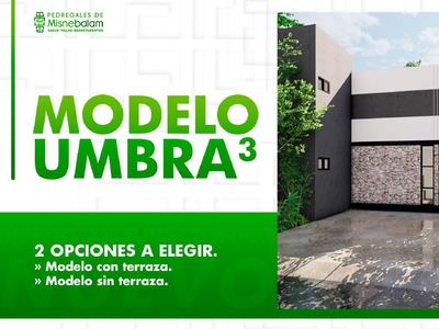 Doomos. CASAS EN PEDREGALES DE MISNEBALAM MODELO UMBRA 3, CON TERRAZA