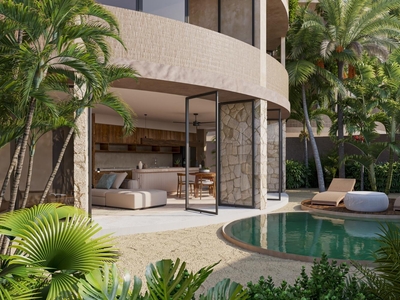 Doomos. Condo con jardin, alberca privada y terraza, cerca del mar en pre-venta Yucatán
