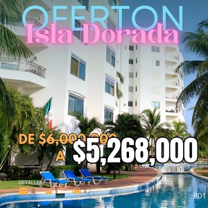 Doomos. Departamento en Venta, 3 Recámaras en Isla Dorada, Zona Hotelera, Cancún