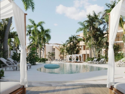Doomos. Departamento frente al mar con club de playa, areas verdes y amenidades, en pre-construccion en venta Chicxulub Yucatan