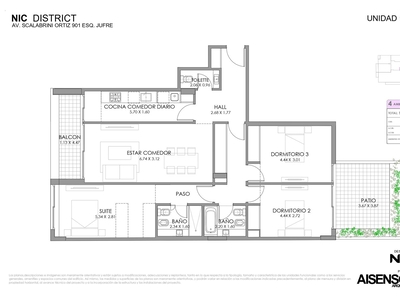 Doomos. Emprendimiento Nic District - Proyecto Aisenson - 4 Ambientes suite y patio