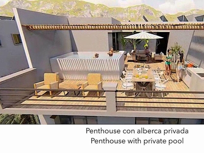 Doomos. Penthouse con alberca privada, asador, terraza semi techada, a 5 minutos de la p