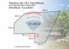 terreno de 18.7 hectáreas con permisos para desarrollar en xmatkuil. yucatán.