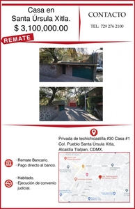 Casa en Venta en Santa Úrsula Xitla Tlalpan, Distrito Federal