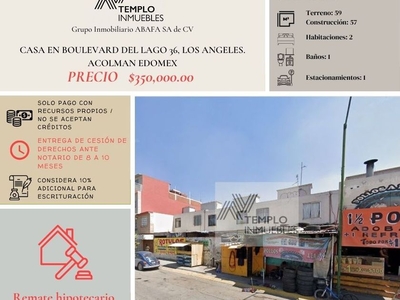 Casa en venta Boulevard Del Lago 36, Los Angeles, Tepexpan, Edomex, México