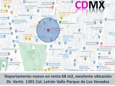 departamento nuevo en renta - dr. vertiz