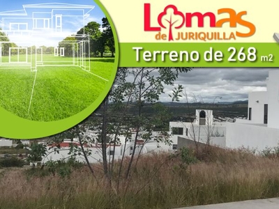 En Venta Terreno en Lomas de Juriquilla de 268 m2 para hacer tu nuevo hogar !!