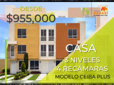 casa 3 plantas 4 recámaras modelo ceiba plus