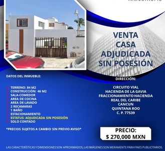 Casa en Venta en FRACC HACIENDA REAL DEL CARIBE 77539 Cancún, Quintana Roo