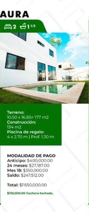 Casa Venta Progreso Yucatán con jardin y alberca a 15 minutos de la playa y a 15 minutos de Merida
