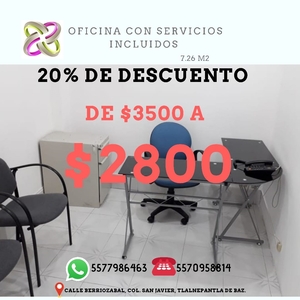 OFICINAS CON 20% DE DESCUENTO SERVICIOS INCLUIDOS