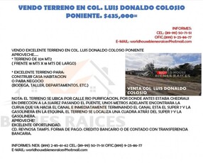Terreno en Venta en LUIS DONALDO COLOSIO Reynosa, Tamaulipas
