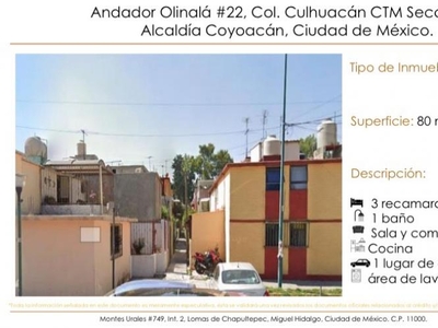 Casa en Venta en Culhuacán CTM Sección V Alvaro Obregón, Distrito Federal