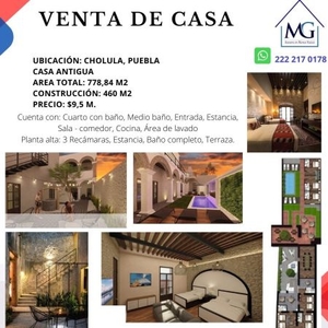 Casa Antigua en Venta en Cholula-Puebla.