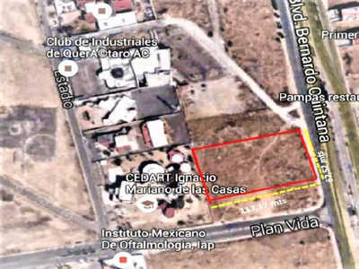 Terreno Comercial En Venta En Centro Sur Sobre Blvd Bernardo Quintana, Querétaro