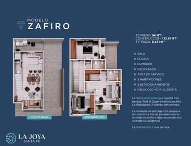 Casas Nuevas en La Joya Santa Fe, modelo Zafiro - Tijuana, BC